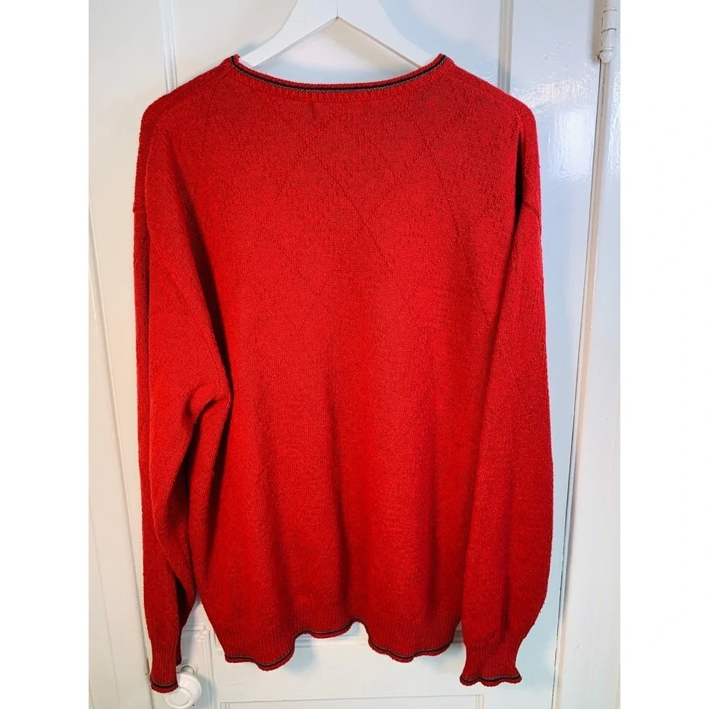 Pinnacle Vintage Crew Neck Long Sleeve Golf Grandpa Sweater Made‎ In USA Size L